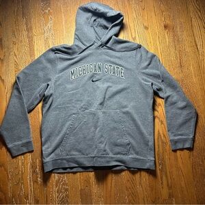Michigan State Spartans Hoodie Mens XL Gray NCAA Football Pullover Fleece Nike